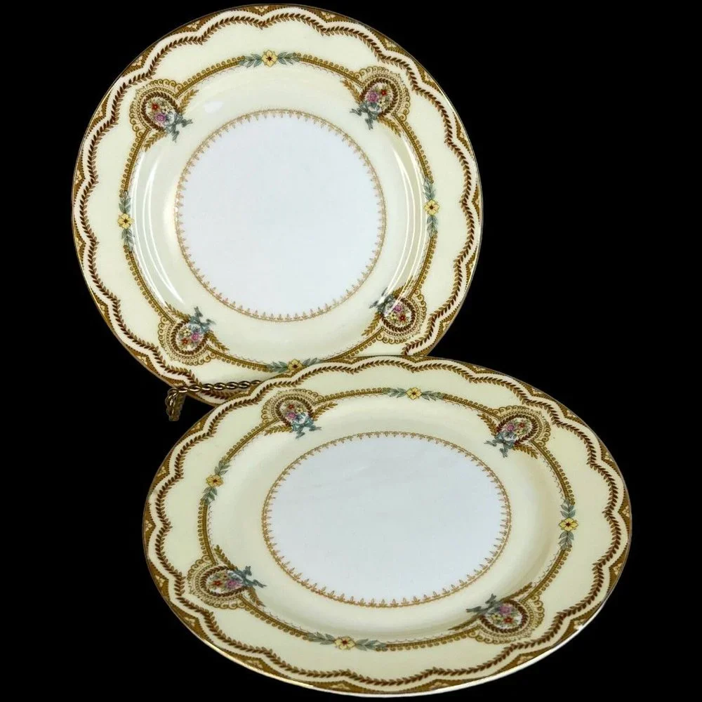 2 Vintage Noritake China Serena Salad Plates 7 5/8” Floral 3840‎ Made Japan Flaw